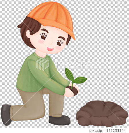 Tree planting activity illustrated by Earth Day Tree planting activity illustrated by Earth Day 123255344