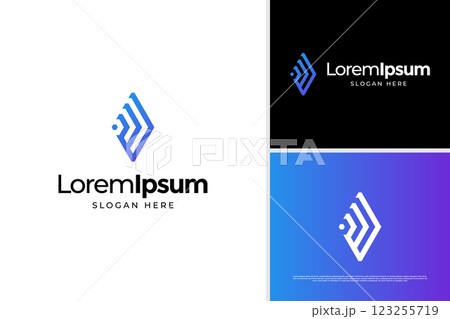 Modern letter W signal technology logo vector design template Modern letter W signal technology logo vector design template 123255719