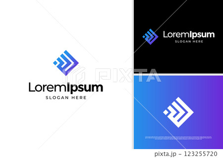 Modern letter W signal technology logo vector design template 123255720