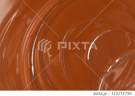 Hot Melted Chocolate with Shiny and Creamy Surface 123255790