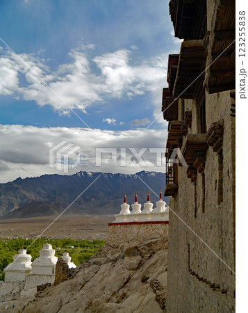インド北部の小チベットといわれるラダック地方に残る歴史あるシェイ王宮の外観 123255838