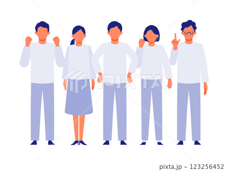 男女、人々の問題解決のイラスト　ポジティブ 123256452