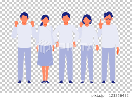 男女、人々の問題解決のイラスト　ポジティブ 123256452