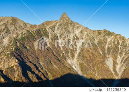 喜作新道から見る槍ヶ岳と東鎌尾根　北アルプス表銀座縦走の槍ヶ岳登山 123256840