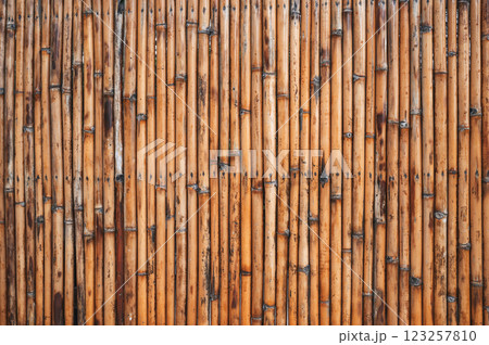 natural wooden fence background with a texture of pattern of dry bamboo 123257810