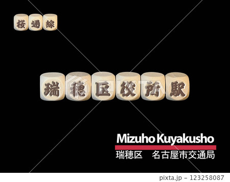 切り抜き用文字ブロック：瑞穂区役所駅 123258087