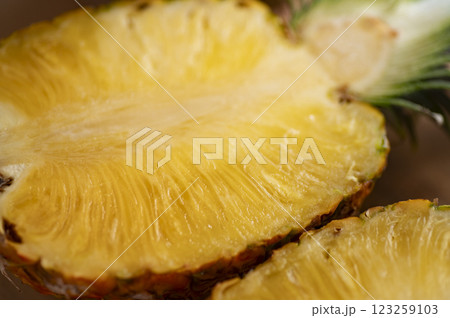 カットしたパイナップル カットしたパイナップル 123259103