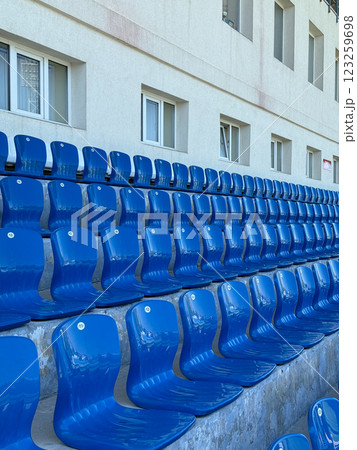 Blue Stadium Stand Seats For Viewing Blue Stadium Stand Seats For Viewing 123259698
