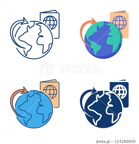 Emigration and immigration icon set Emigration and immigration icon set 123260020