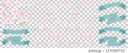 かわいい桜の花の装飾セット 123260722