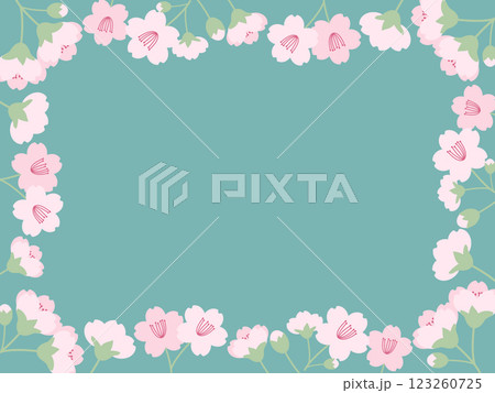 かわいい桜の花の背景 横位置 かわいい桜の花の背景 横位置 123260725