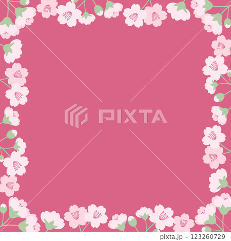 かわいい桜の花の背景　正方形 123260729