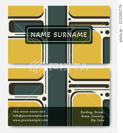 Trendy minimal abstract business card template. Modern corporate stationery id layout Trendy minimal abstract business card template. Modern corporate stationery id layout 123260774