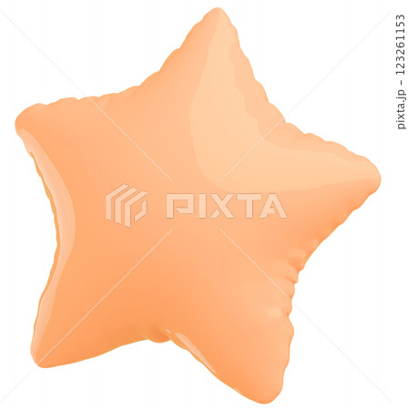 3D画像_星型の風船_オレンジ 3D画像_星型の風船_オレンジ 123261153