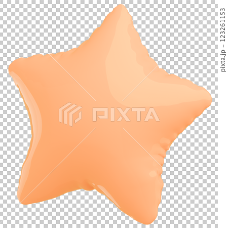 3D画像_星型の風船_オレンジ 3D画像_星型の風船_オレンジ 123261153