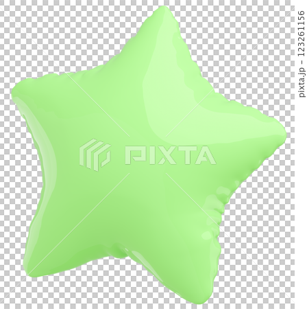 3D image_star-shaped balloon_yellow-green 3D image_star-shaped balloon_yellow-green 123261156