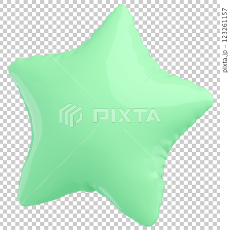 3D image_star-shaped balloon_yellow-green 3D image_star-shaped balloon_yellow-green 123261157