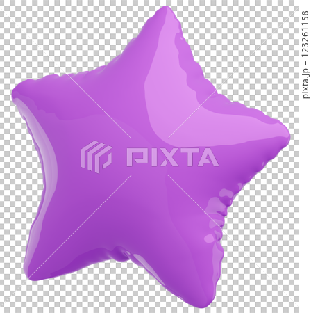 3D image_star-shaped balloon_purple 3D image_star-shaped balloon_purple 123261158