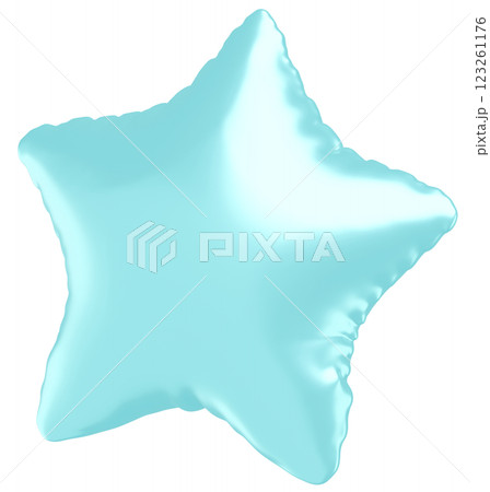 3D画像_星型の風船_水色 3D画像_星型の風船_水色 123261176