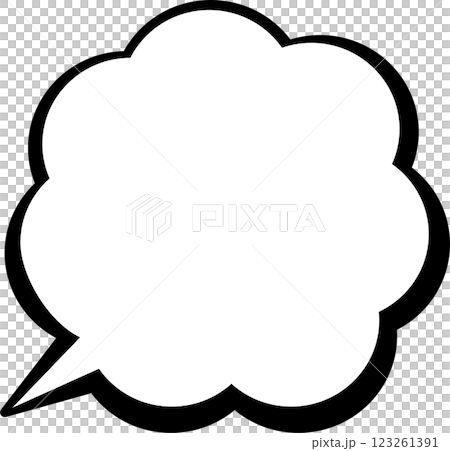 ふわふわ吹き出しイラスト ふわふわ吹き出しイラスト 123261391