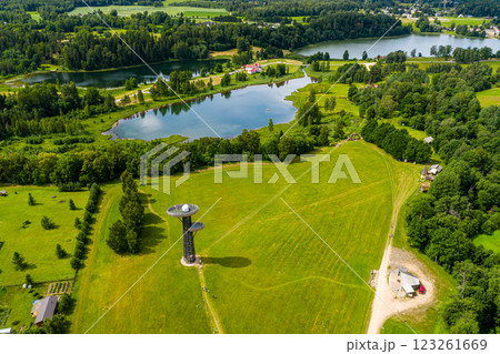 Observation tower Nesting Tree (Estonian Pesapuu) in Rouge (Estonian Rouge), Estonia 123261669