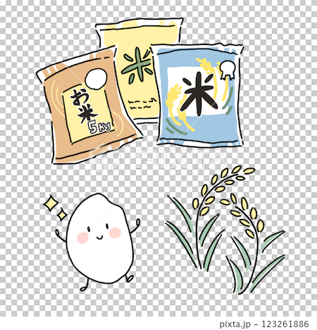 お米に関する手書き風イラスト 123261886
