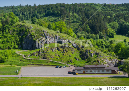 Area of a publicly accessible cave called Balcarka. Popular tourist spot. Moravian Karst, South Moravia, Czech Republic. Area of a publicly accessible cave called Balcarka. Popular tourist spot. Moravian Karst, South Moravia, Czech Republic. 123262907