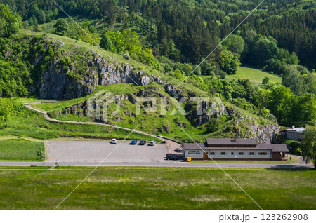 Area of a publicly accessible cave called Balcarka. Popular tourist spot. Moravian Karst, South Moravia, Czech Republic. Area of a publicly accessible cave called Balcarka. Popular tourist spot. Moravian Karst, South Moravia, Czech Republic. 123262908