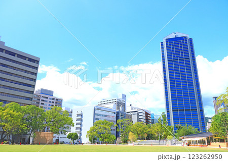 兵庫県神戸市、神戸市役所と新緑の風景 123262950