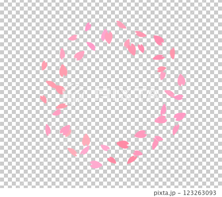櫻花花瓣的圓形框架春粉色 123263093