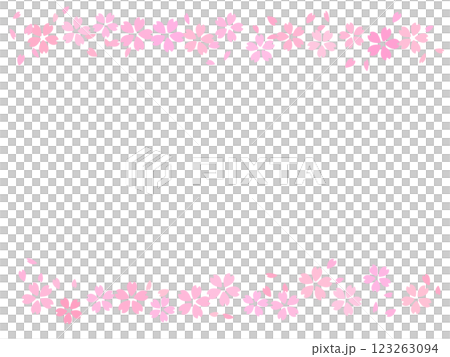 Cherry blossom frame spring pink petals 123263094
