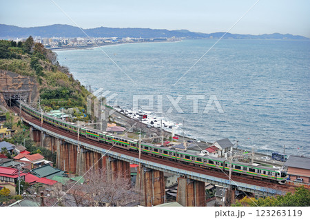 東海道本線 早川-根府川 JR東日本 E217系 F編成(国府津) 東海道本線 早川-根府川 JR東日本 E217系 F編成(国府津) 123263119