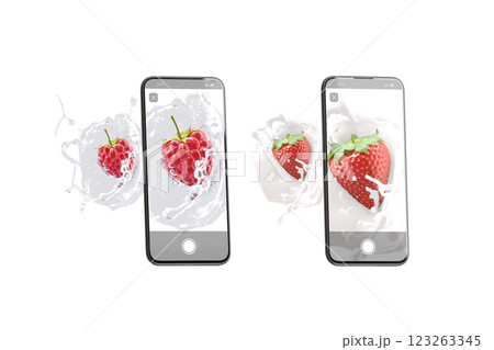Phone screen capture macro photoshoot stop motion, isolated Phone screen capture macro photoshoot stop motion, isolated 123263345