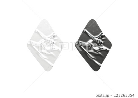 Blank black and white rhomb adhesive crumpled tape mockup, isolated Blank black and white rhomb adhesive crumpled tape mockup, isolated 123263354