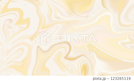 黄色グラデ―ションのマーブル模様の背景テクスチャー　抽象的液状　アブストラクト 123265119