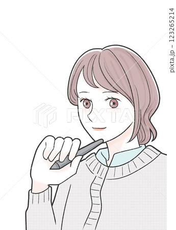 ペンを持つ女性 123265214