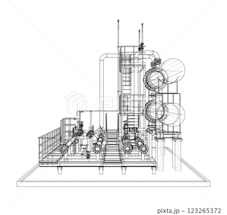 Petroleum heater exchanger. Vector rendering of 3d 123265372