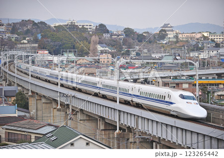 東海道新幹線　小田原－熱海　JR東海　700系　C52編成（東京）　のぞみ　ひかり　こだま 123265442