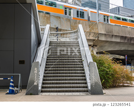 日本橋川に架かる歩行者専用橋「竜閑さくら橋」大手町側(東京都千代田区) 日本橋川に架かる歩行者専用橋「竜閑さくら橋」大手町側(東京都千代田区) 123265541