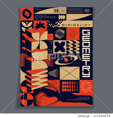 Abstract Minimalist Poster Design Template Abstract Minimalist Poster Design Template 123265674