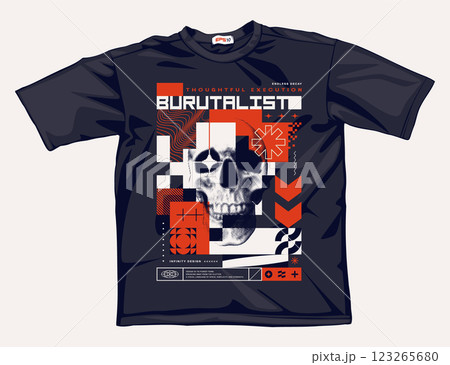 Brutalist Streetwear Print Design Template Brutalist Streetwear Print Design Template 123265680