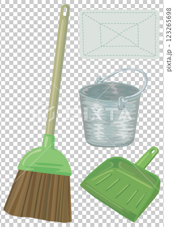 学校の掃除用具セット ベクター素材 123265698