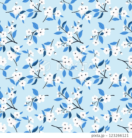 Cherry blossom branches seamless pattern 123266121