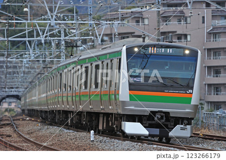 東海道本線　真鶴　JR東日本　E233系3000番台　E62編成（国府津） 123266179