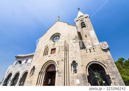 The Chapel of Our Lady of Penha in Macau, the first chapel was founded in 1622 by Portuguese sailors, and the structure was rebuilt in 1837 and 1935. 123266242