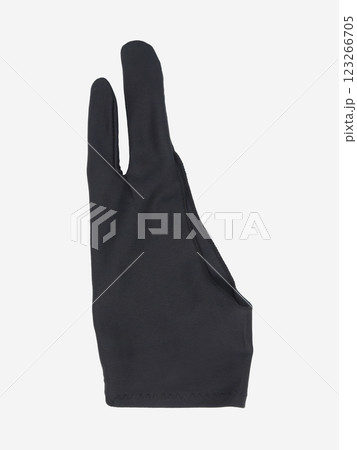 black drawing gloves isolated on white background. 123266705
