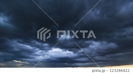 Bad or moody weather sky and environment. climate change. carbon dioxide emissions, greenhouse effect, global warming.The dark sky with heavy clouds converging and a violent storm before the rain. Bad or moody weather sky and environment. climate change. carbon dioxide emissions, greenhouse effect, global warming.The dark sky with heavy clouds converging and a violent storm before the rain. 123266822