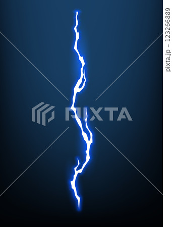 Lightning animation with sparks. Electricity thunderbolt danger, light electric powerful thunder. Bright energy effect, vector illustration 123266889