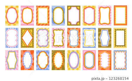 Retro banners simple ornament design with geometric frame empty blank space vector illustration Retro banners simple ornament design with geometric frame empty blank space vector illustration 123268154