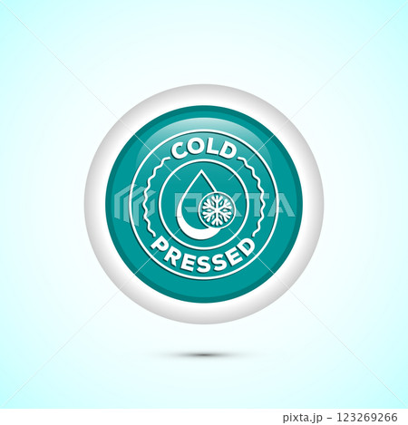 Cold pressed icon design illustration. Cold pressed label badge logo design template, Button design Cold pressed icon design illustration. Cold pressed label badge logo design template, Button design 123269266